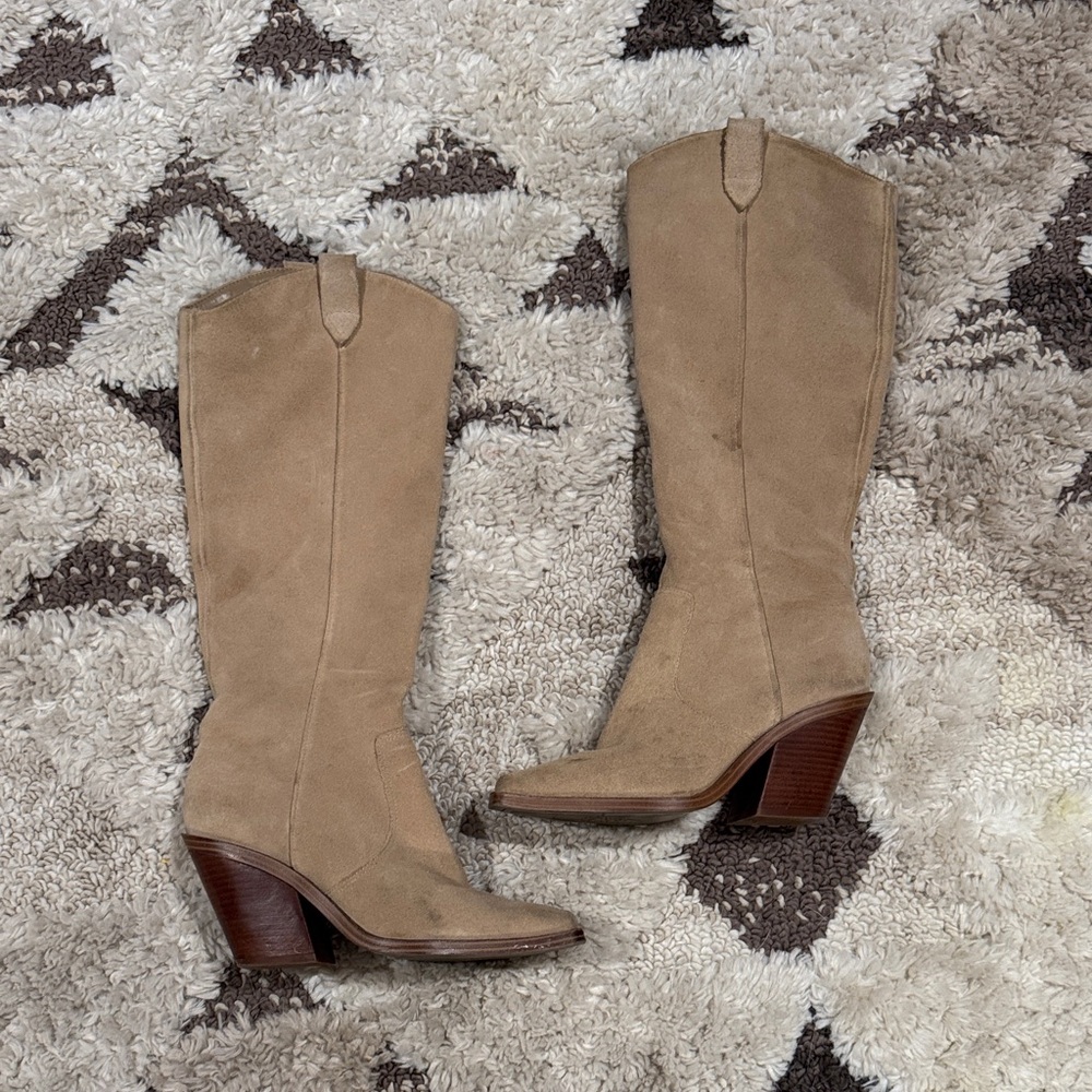 Tan Suede Women's Cowboy Boots